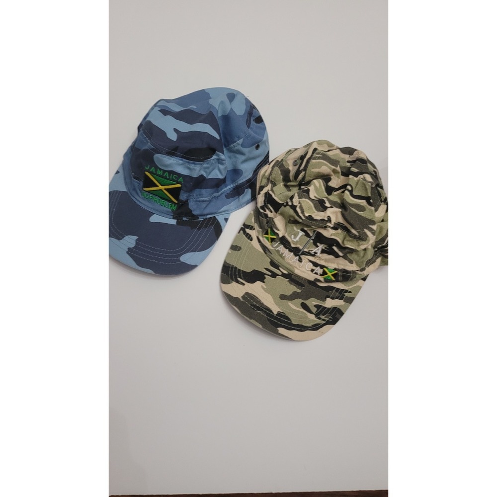 2 Camouflage Adult Adjustable‎ Baseball Cap Hats Jamaican Embroidery Flag Camo